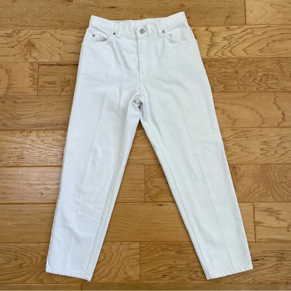 Vintage 90s Orange Tab Levi’s 950 Tapered Leg Jeans White Wash Size 8 - Picture 5 of 16